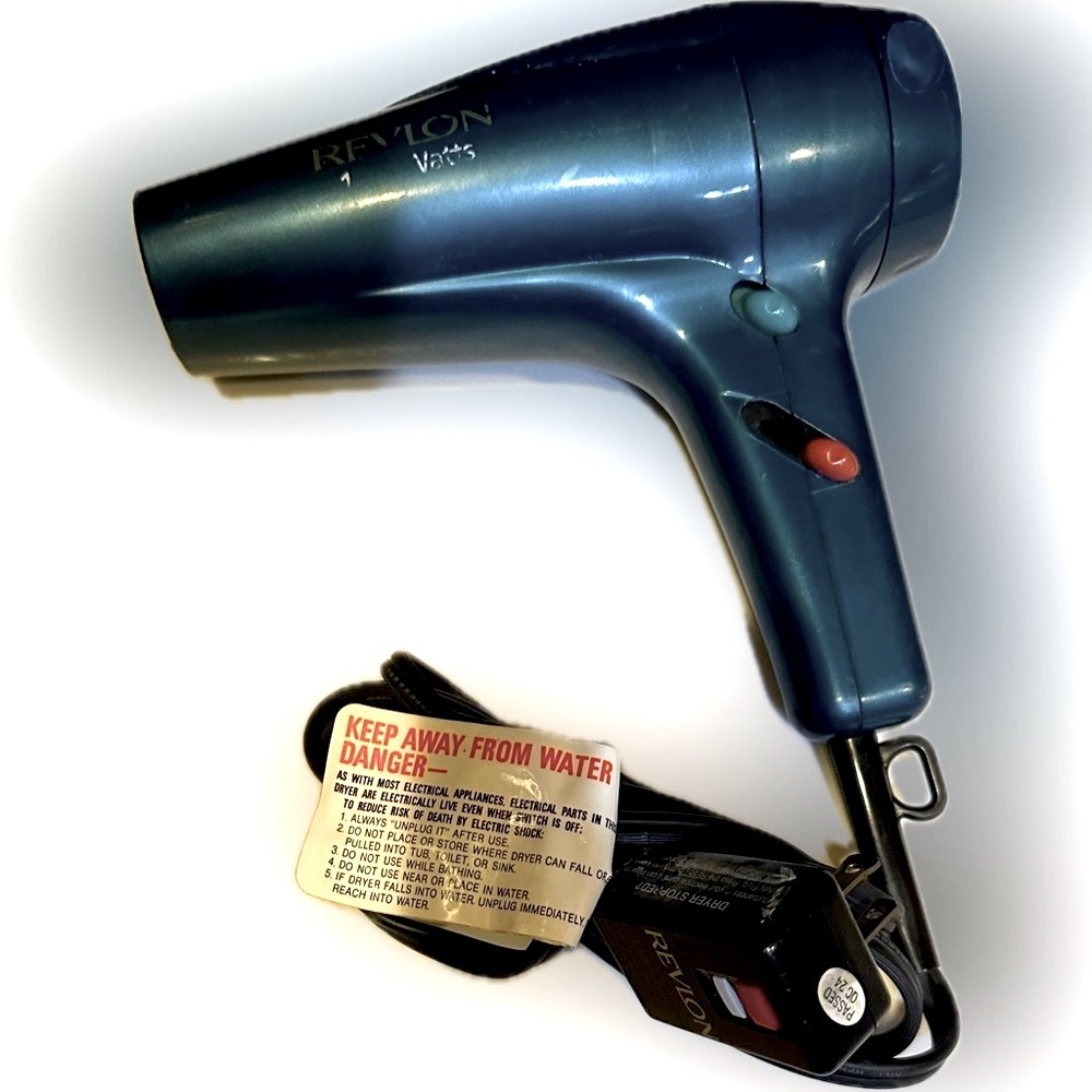 REVLON 1875 WATT HAIR DRYER PORTABLE HAND HELD BLUE ELECTRIC 2-SPEED STYLE WORKS